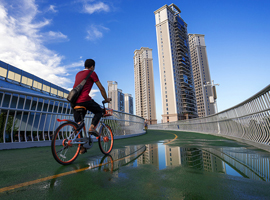 Cycling with a view on world's longest elevated bike path