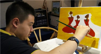 Exhibition of art by an autistic youth