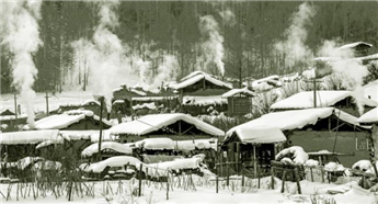 Winter in China's only village of wooden homes