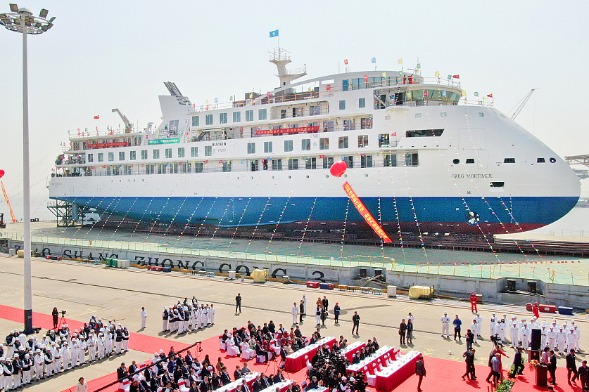 First China-made polar cruise ship tests water