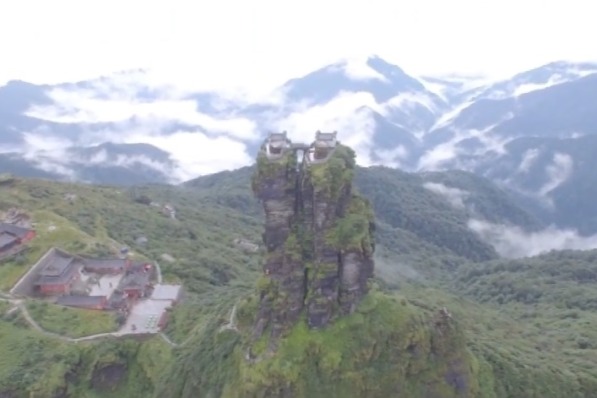 Temples climb toward the sky