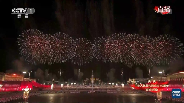 Fireworks light Beijing's evening sky