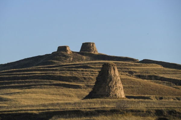 Great Wall built in Ming dynasty in China's Inner Mongolia