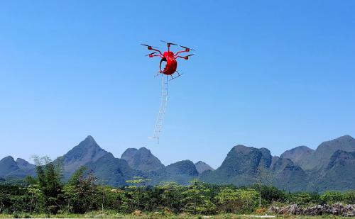 Guangxi's first manned drone completes test flight in Du'an