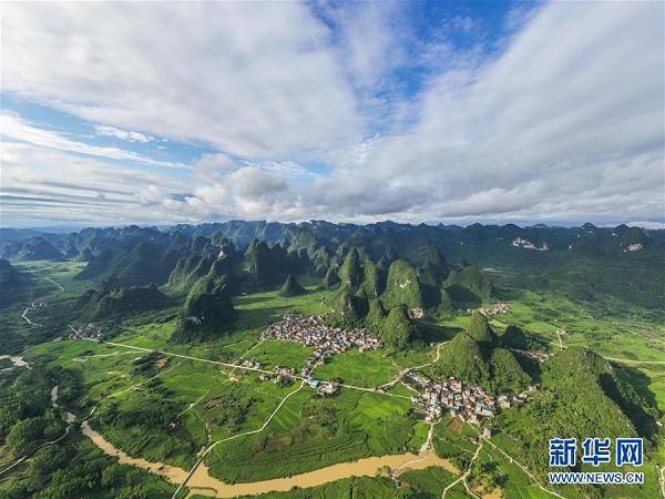 Idyllic scenery of Huanjiang Maonan autonomous county