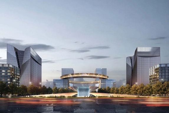 Construction on Lin-gang's Financial Bay begins