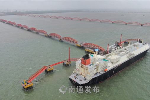 Yangkou port LNG terminal in Rudong acts as global LNG distribution center