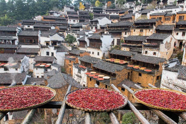 Colorful landscape in Eastern China village