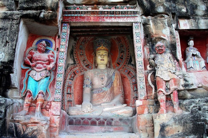 Bazhong Nankan Grottoes Scenic Spot in Sichuan