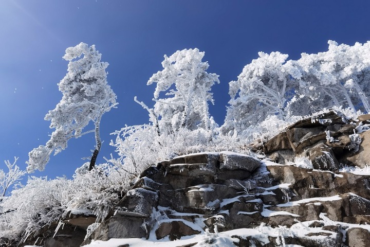 Snow blankets mountains area in Henan