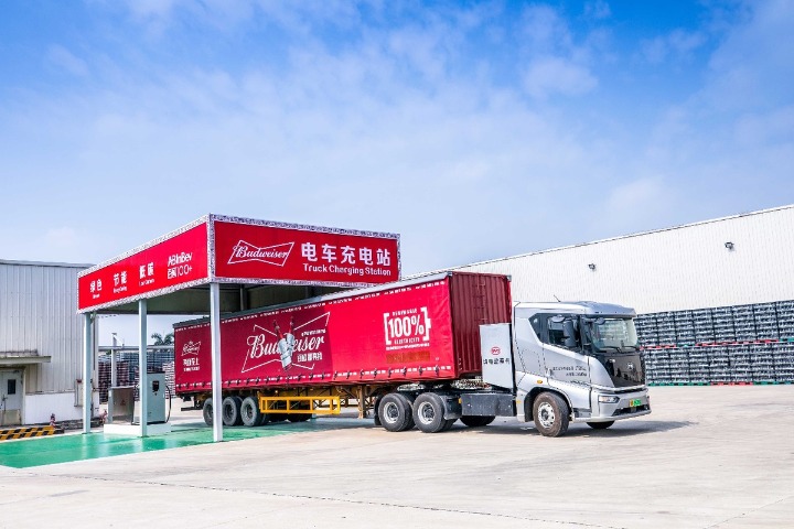 Budweiser rolls out EV trucks in sustainability push