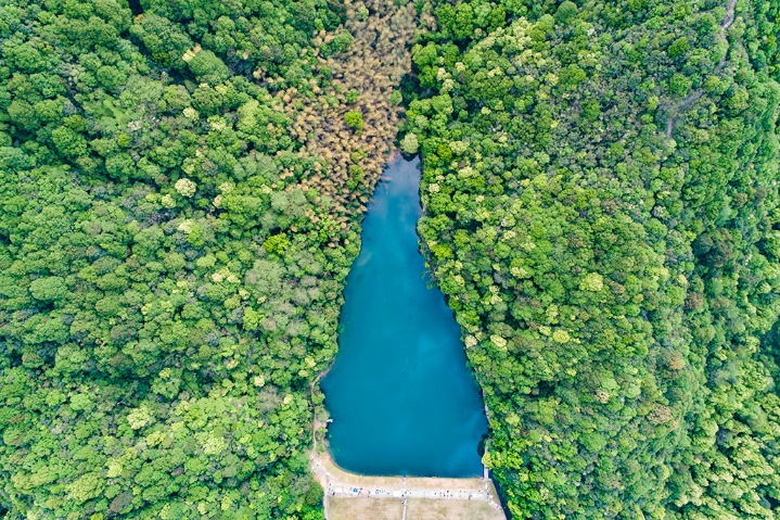 Reservoir resembles sapphire from bird’s eye view