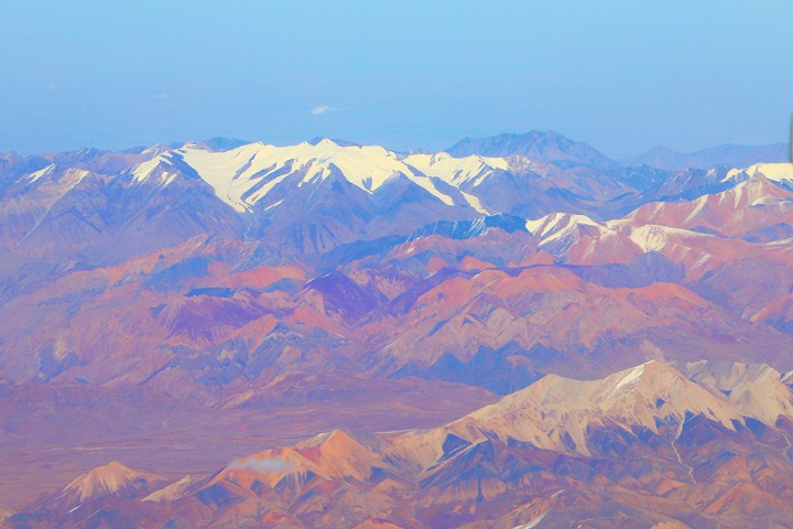 Zhangye Danxia landform covered by snow