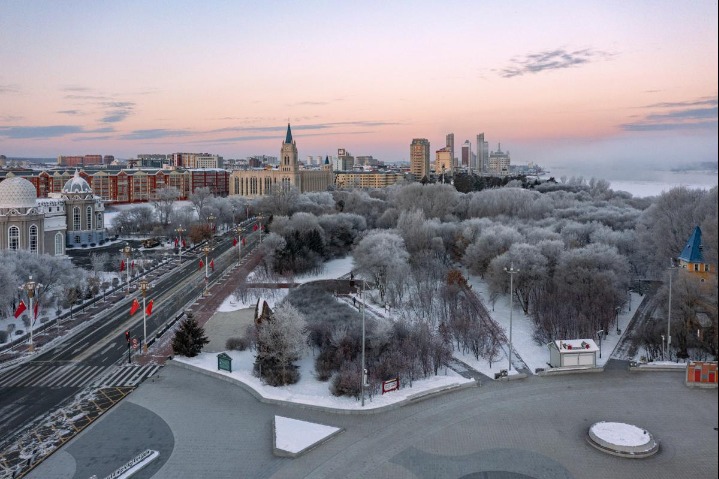 Spectacular rime ice appears in Heilongjiang