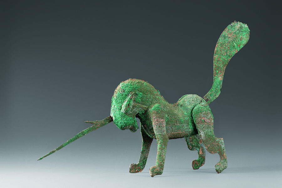 Han Dynasty unicorn burial item in Gansu