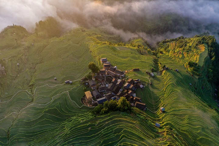 Exploring the terraced fields in Guizhou in summer