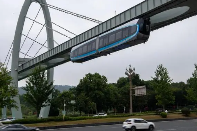 China launches first suspended monorail line