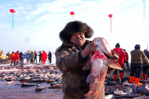 Winter fishing festival opens at Haernao in Jilin