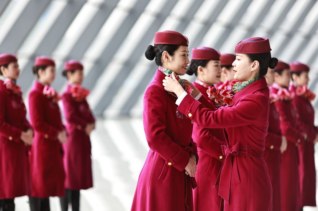 Train attendants get ready for Spring Festival travel rush