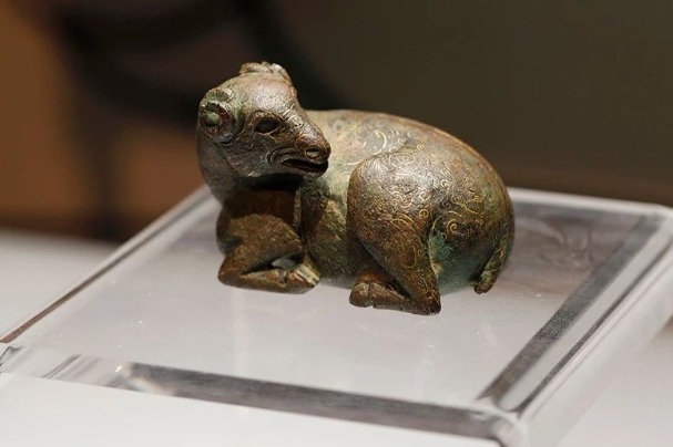 Han era bronze ram blends artistry and functionality