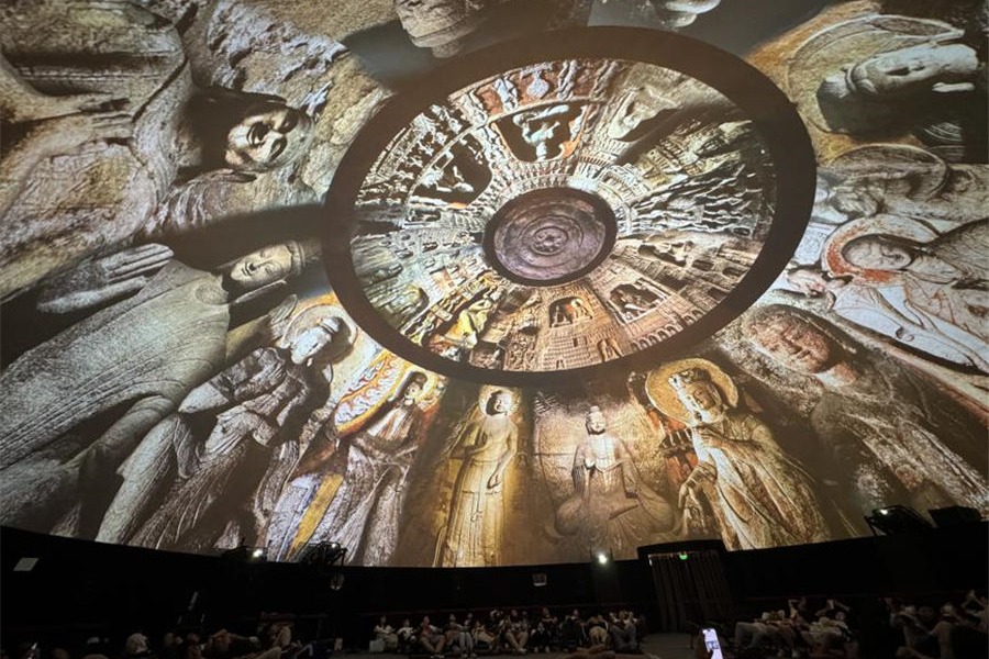 Digital show offers visitors time travel of Yungang Grottoes