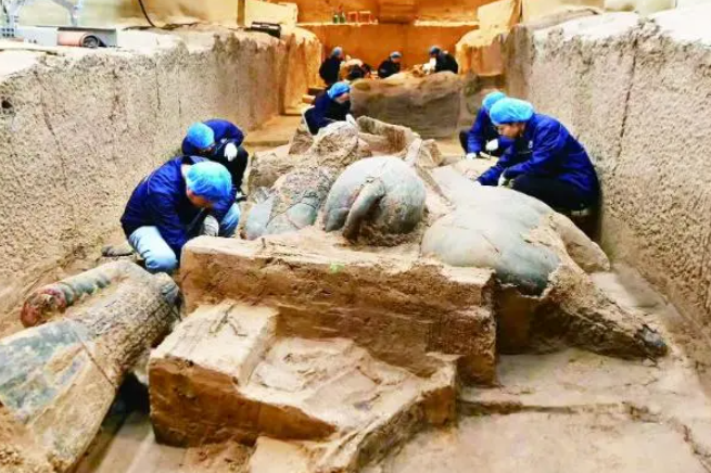 Ancient chariots unearthed at terracotta warriors site