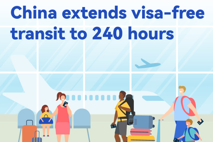 China extends visa-free transit to 240 hours