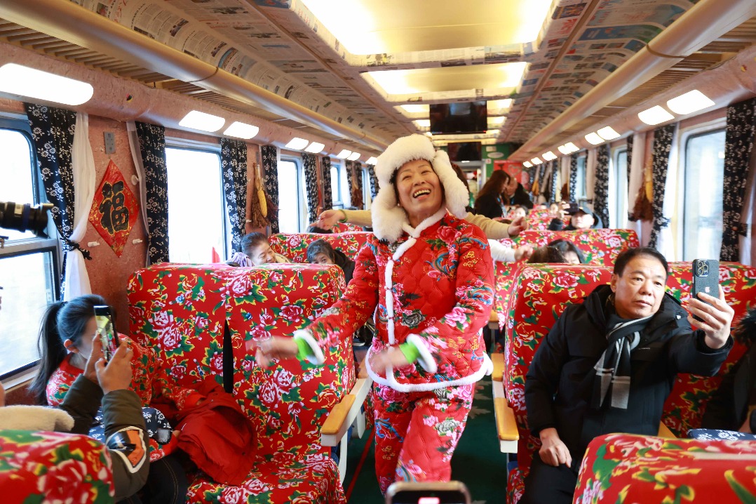 Tourist train loaded with ethnic color in Northeast China